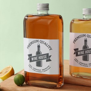 small flat glass bottle